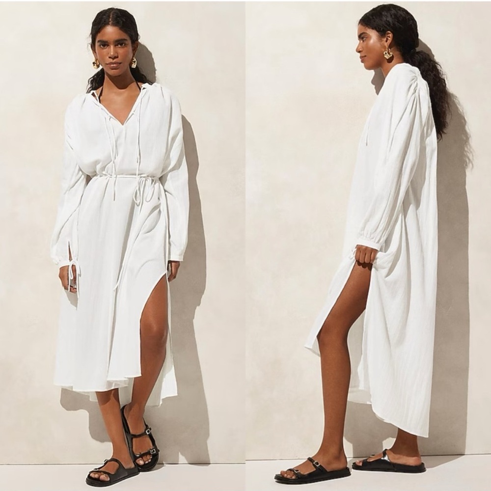 NWT J CREW Airy gauze tunic dress in white